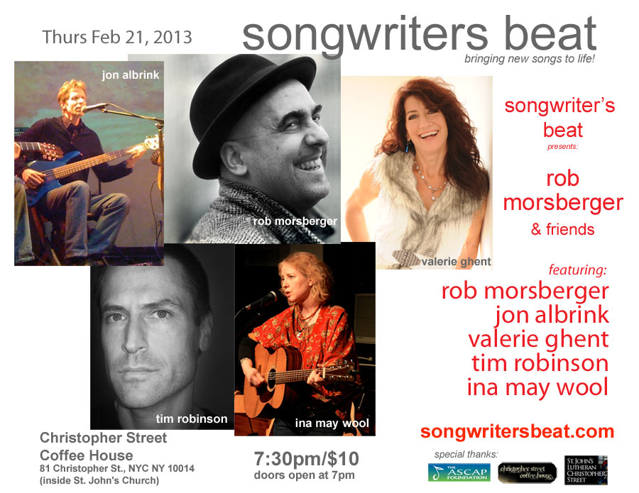 Rob Morsberger & Friends - Songwriter's Beat - Feb 21, 2013